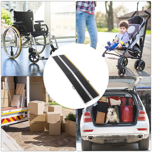 TUFFIOM Folding 10FT Wheelchair Ramp with Non-Skid Aluminum